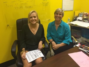 Anne Cadman and Jennifer in the TechBirmingham office